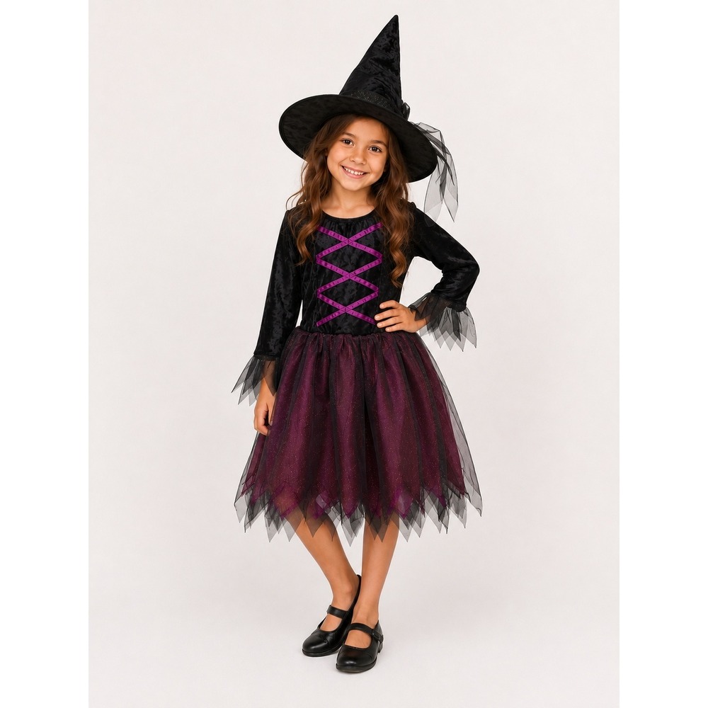 Vintage Gymboree Witch Costume Girls 7-8 Black Purple Fairytale Whimsigoth